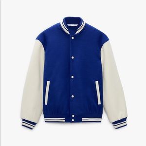 ZARA COMBINATION BOMBER JACKET / VARSITY JACKET - MENS SMALL